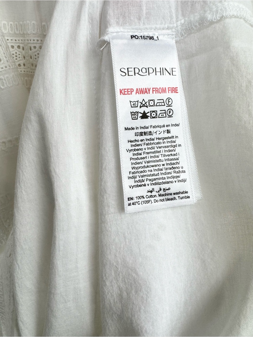 White Maternity Dress Eyelet Lace Frill  100% Cotton by Seraphine SZ 10 Nursing - Picture 12 of 16